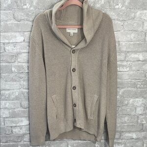 Sun + Stone Men's Maple Heather Cardigan Sweater
